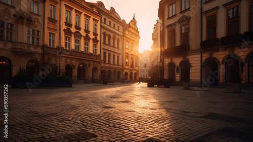 picturesque old town square in Europe