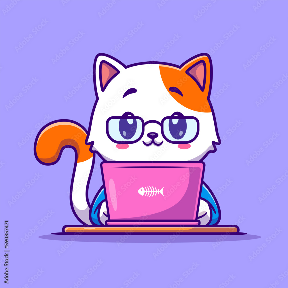 Premium Vector  Funny cat icon vector illustration