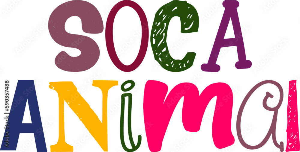 Obraz premium Soca Animal Calligraphy Illustration for Infographic, Newsletter, Presentation , Motion Graphics