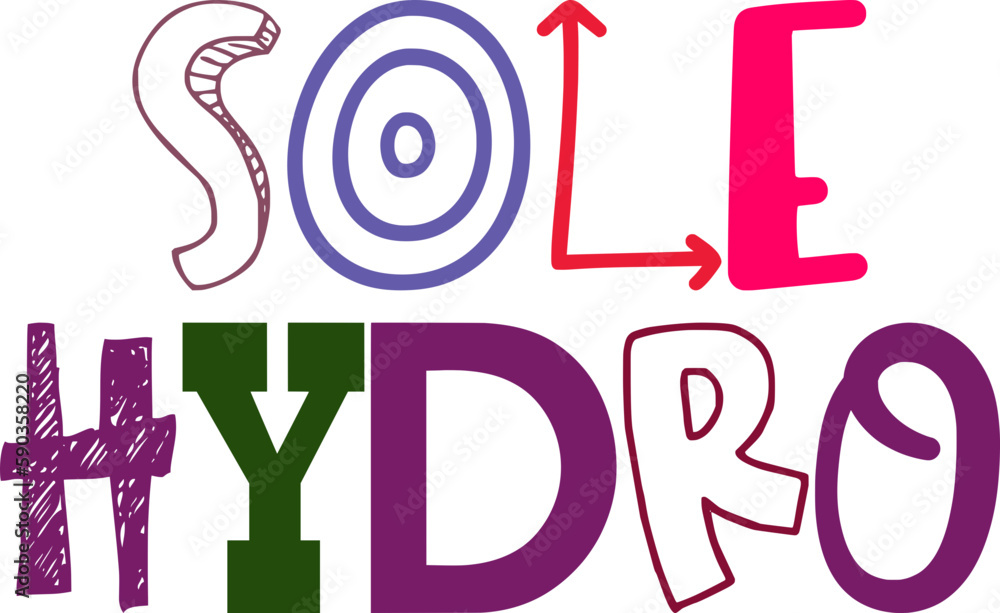 Sole Hydro Hand Lettering Illustration for Social Media Post, Book Cover, Icon, Sticker 