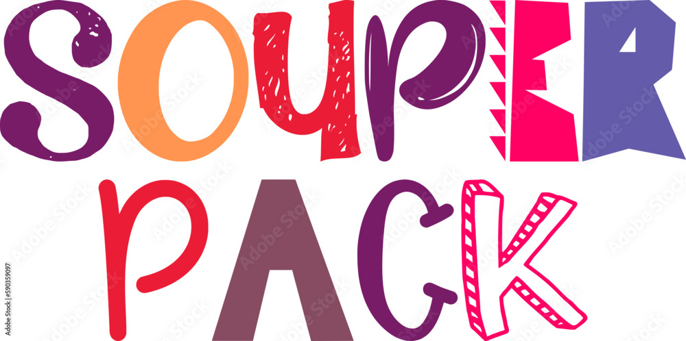 Souper Pack Hand Lettering Illustration for Flyer, Logo, Banner, Mug Design Souper Pack Hand Lettering Illustration for Flyer, Logo, Banner, Mug Design