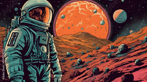 Fototapeta Naklejka Na Ścianę i Meble -  retro space poster