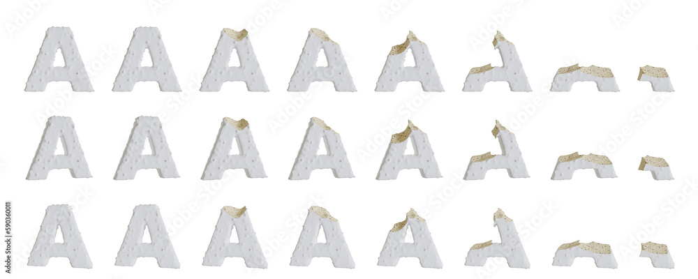 Milk cream with Almonds and Vanilla Ice Cream Bars A-shaped, 3D rendering Milk cream with Almonds and Vanilla Ice Cream Bars A-shaped, 3D rendering