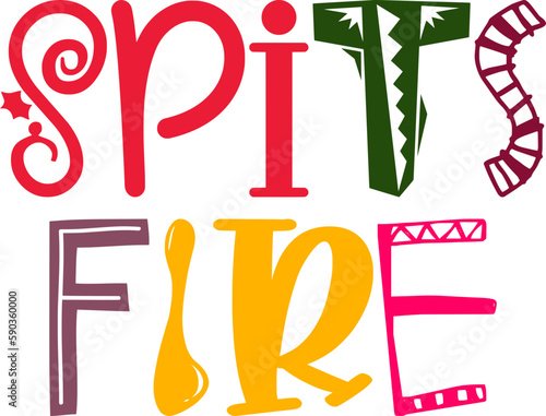 Spits Fire Typography Illustration for Social Media Post, Book Cover, Label, Icon