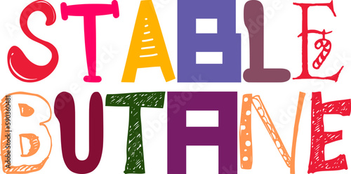 Stable Butane Typography Illustration for Bookmark , Poster, Mug Design, Presentation 
