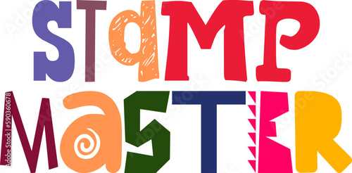 Stamp Master Typography Illustration for Book Cover, Magazine, Newsletter, Flyer