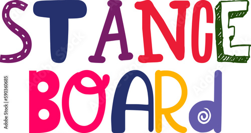 Stance Board Calligraphy Illustration for Packaging, Gift Card, Stationery, Newsletter