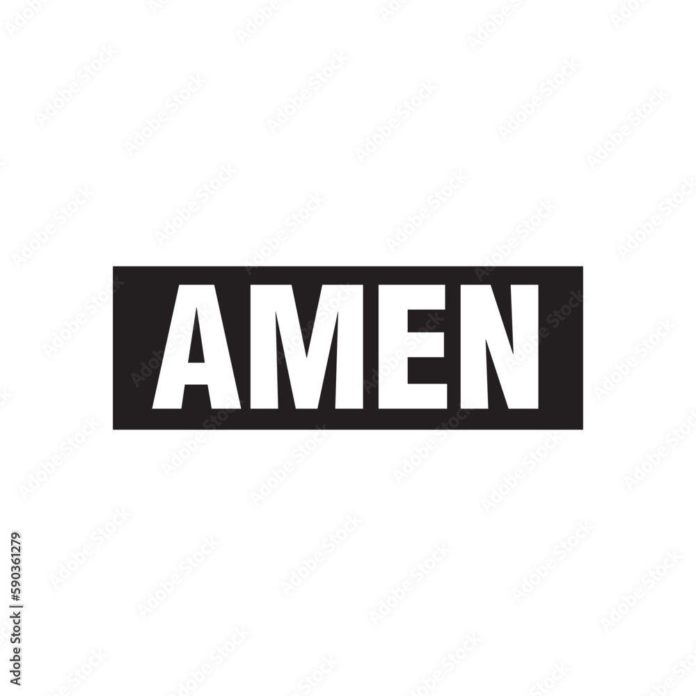 Amen Text T shirt Design Vector Amen Text T shirt Design Vector