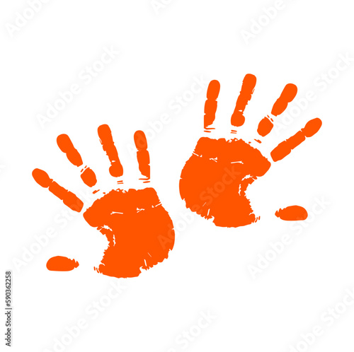 orange hand print design