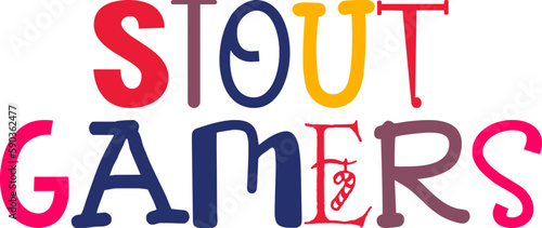 Stout Gamers Calligraphy Illustration for Logo, Icon, Postcard , Mug Design