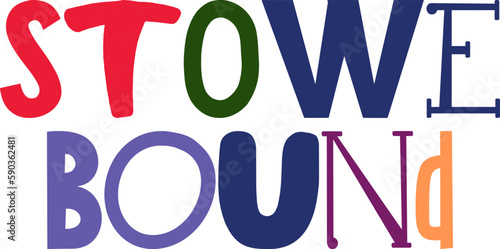 Stowe Bound Calligraphy Illustration for Decal, Stationery, Newsletter, Brochure
