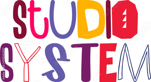 Studio System Hand Lettering Illustration for Sticker , Brochure, Icon, Social Media Post