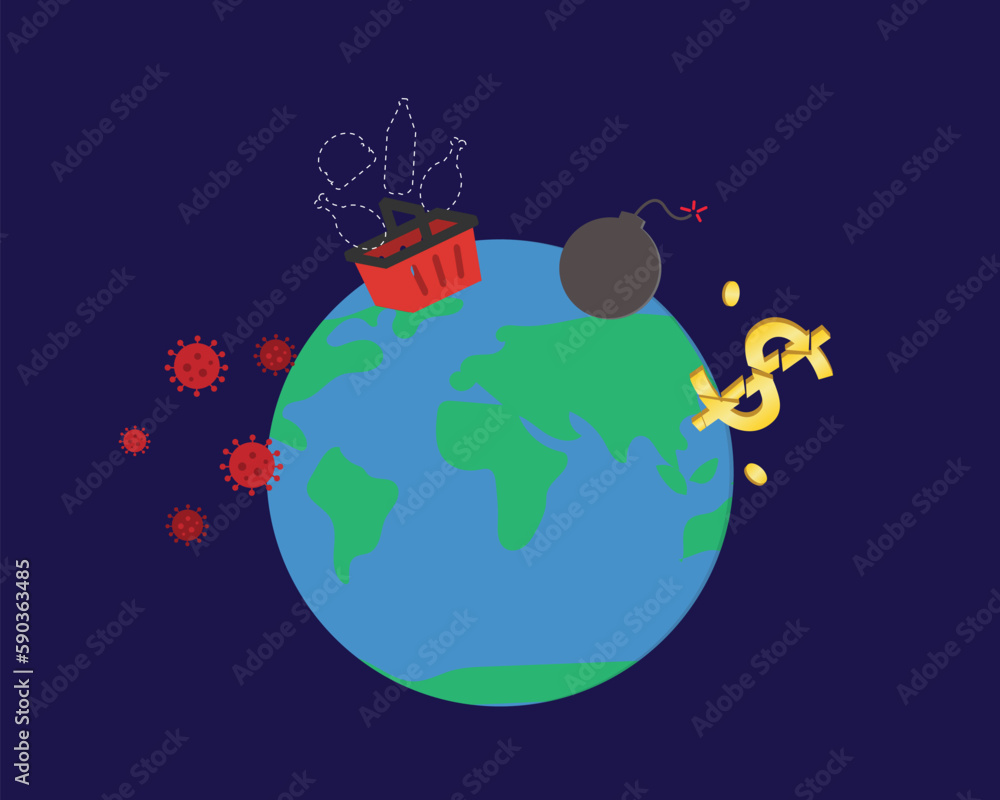 Naklejka premium global polycrisis occurs when crises in multiple global systems become causally entangled in ways that significantly degrade humanity's prospects