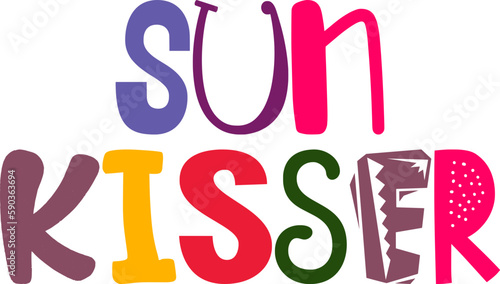 Sun Kisser Hand Lettering Illustration for Decal, Stationery, Newsletter, Label