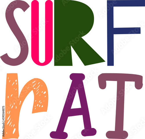 Surf Rat Hand Lettering Illustration for Presentation , Infographic, Label, Brochure
