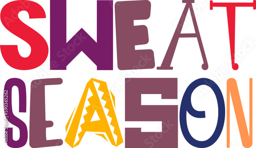 Sweat Season Hand Lettering Illustration for Book Cover, Brochure, Newsletter, Sticker 