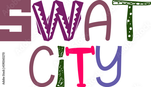 Swat City Hand Lettering Illustration for Infographic, Postcard , Banner, Packaging