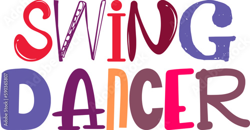 Swing Dancer Typography Illustration for Brochure, Packaging, Postcard , Stationery