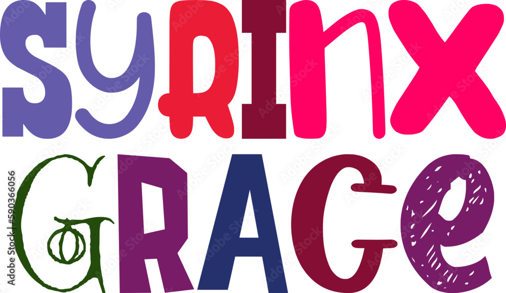 Syrinx Grace Typography Illustration for Magazine, Brochure, Logo, Infographic