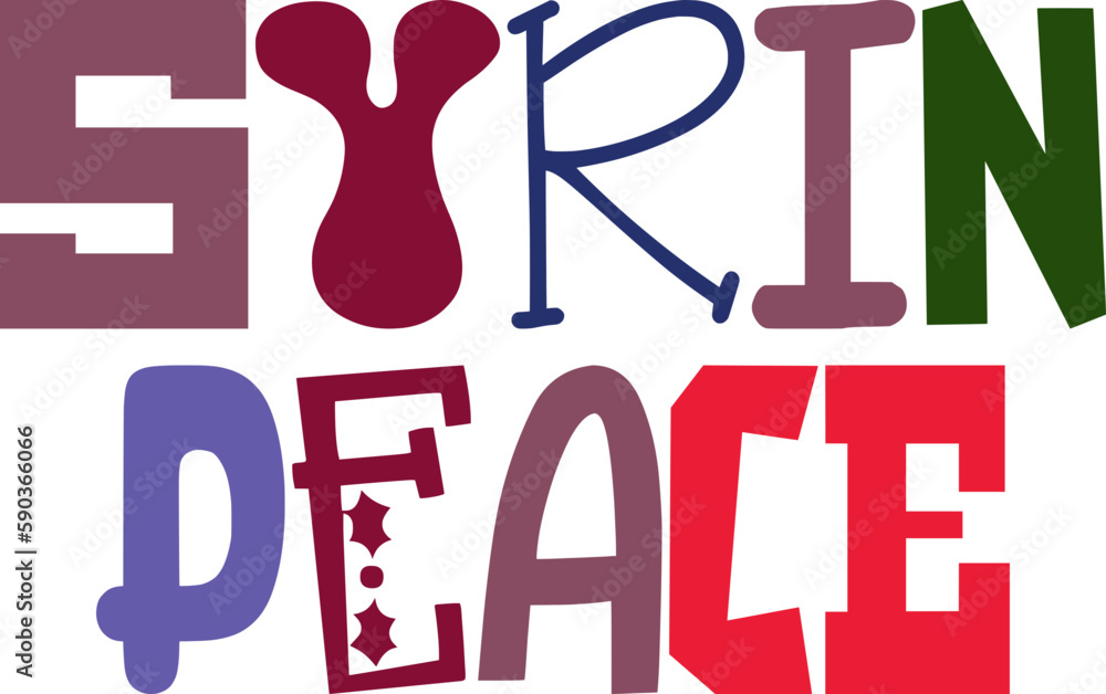 Syrin Peace Typography Illustration for Banner, Icon, Presentation , Packaging Syrin Peace Typography Illustration for Banner, Icon, Presentation , Packaging
