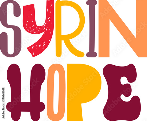 Syrin Hope Hand Lettering Illustration for Logo, Newsletter, Banner, Brochure photo