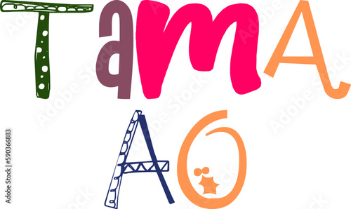 Tama Ao Calligraphy Illustration for Poster, Mug Design, Flyer, Logo