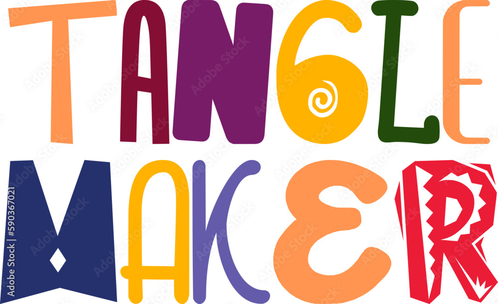Tangle Maker Typography Illustration for Sticker , Decal, Logo, Motion Graphics Tangle Maker Typography Illustration for Sticker , Decal, Logo, Motion Graphics