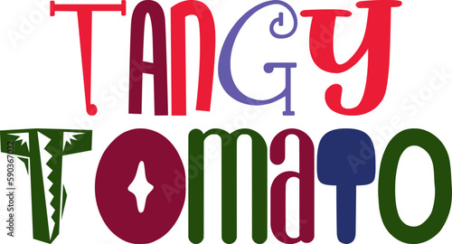 Tangy Tomato Calligraphy Illustration for Magazine, Postcard , Mug Design, Brochure photo