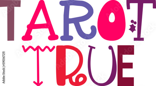 Tarot True Hand Lettering Illustration for Postcard , Icon, Flyer, Packaging