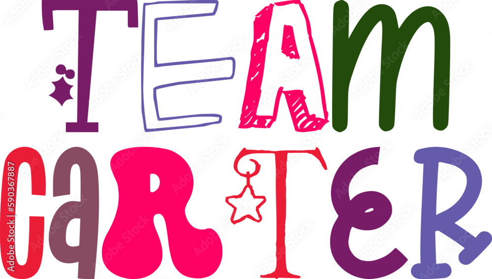 Team Carter Calligraphy Illustration for Banner, Mug Design, Bookmark , T-Shirt Design Team Carter Calligraphy Illustration for Banner, Mug Design, Bookmark , T-Shirt Design