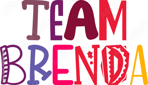 Team Brenda Calligraphy Illustration for Logo, Decal, Flyer, Postcard  photo