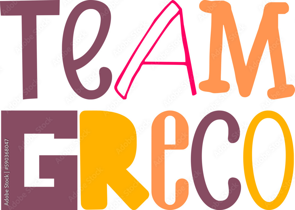 Team Greco Calligraphy Illustration for Stationery, Poster, Flyer, Logo Team Greco Calligraphy Illustration for Stationery, Poster, Flyer, Logo