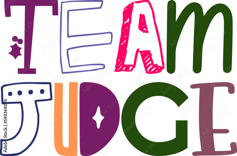 Team Judge Hand Lettering Illustration for Motion Graphics, Icon, Brochure, Banner Team Judge Hand Lettering Illustration for Motion Graphics, Icon, Brochure, Banner
