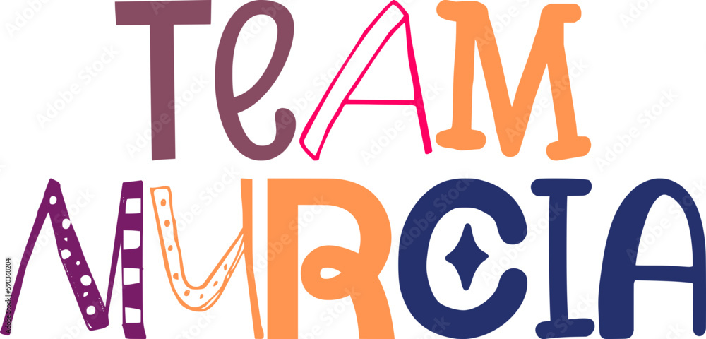 Team Murcia Calligraphy Illustration for Packaging, Mug Design, Stationery, Label Team Murcia Calligraphy Illustration for Packaging, Mug Design, Stationery, Label