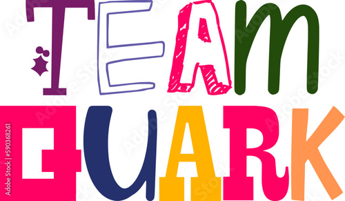 Team Quark Hand Lettering Illustration for Magazine, Mug Design, Postcard , Sticker 