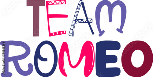 Team Romeo Typography Illustration for Newsletter, Packaging, Banner, Postcard 