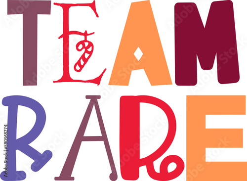 Team Rare Typography Illustration for Book Cover, Mug Design, Poster, Gift Card