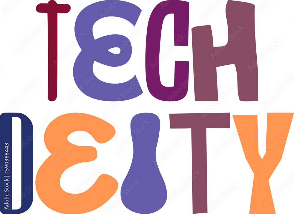Tech Deity Hand Lettering Illustration for Presentation , Sticker , Newsletter, Label Tech Deity Hand Lettering Illustration for Presentation , Sticker , Newsletter, Label