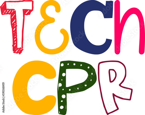 Tech Cpr Calligraphy Illustration for Flyer, T-Shirt Design, Decal, Icon