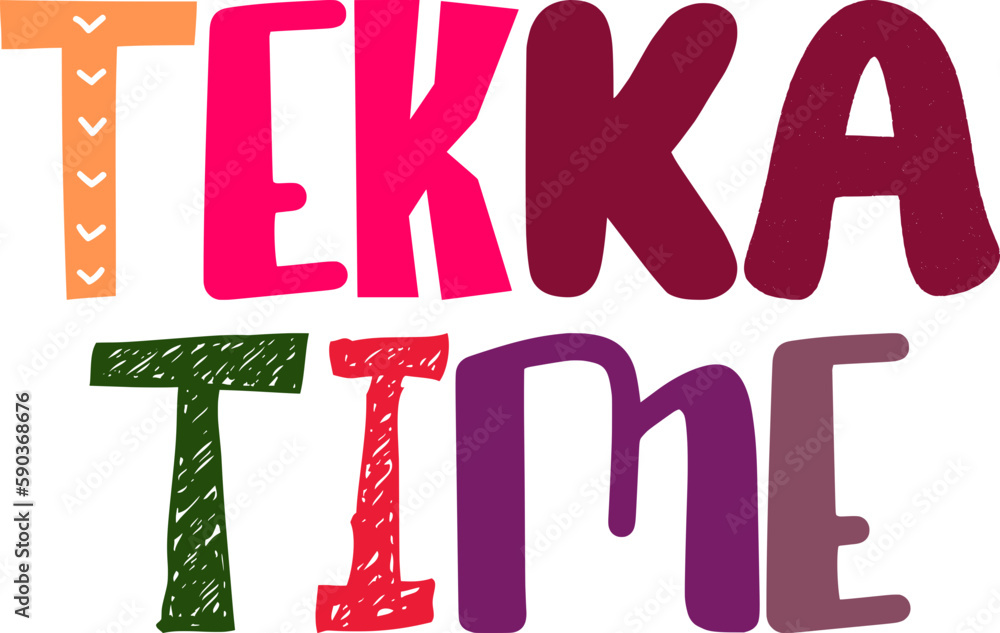 Tekka Time Hand Lettering Illustration for Brochure, Flyer, Infographic, Decal