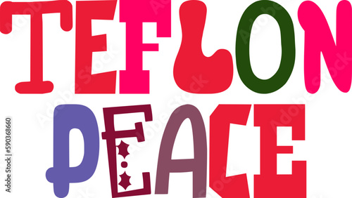 Teflon Peace Typography Illustration for Book Cover, Poster, Logo, Bookmark 