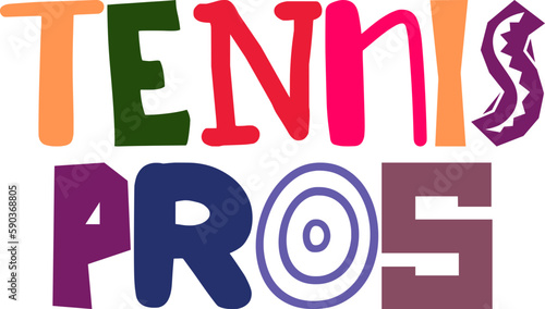 Tennis Pros Typography Illustration for Stationery, T-Shirt Design, Postcard , Newsletter