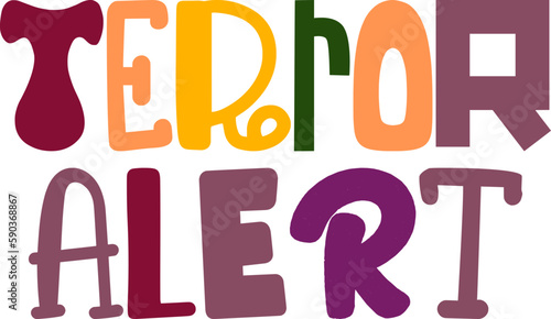 Terror Alert Calligraphy Illustration for Decal, Bookmark , Label, Mug Design