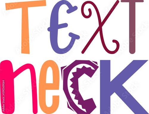 Text Neck Hand Lettering Illustration for Packaging, Banner, Book Cover, Bookmark 
