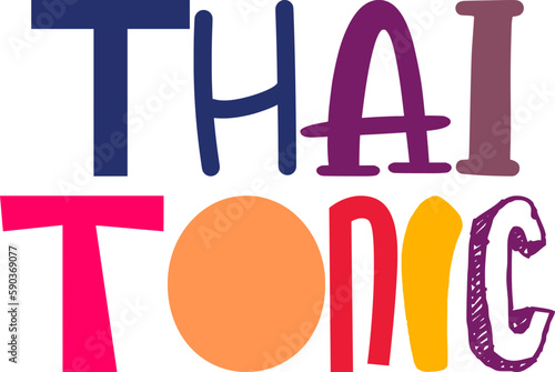 Thai Tonic Typography Illustration for Motion Graphics, Banner, Book Cover, Gift Card