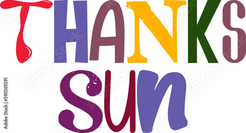 Thanks Sun Calligraphy Illustration for Mug Design, Social Media Post, Newsletter, Gift Card