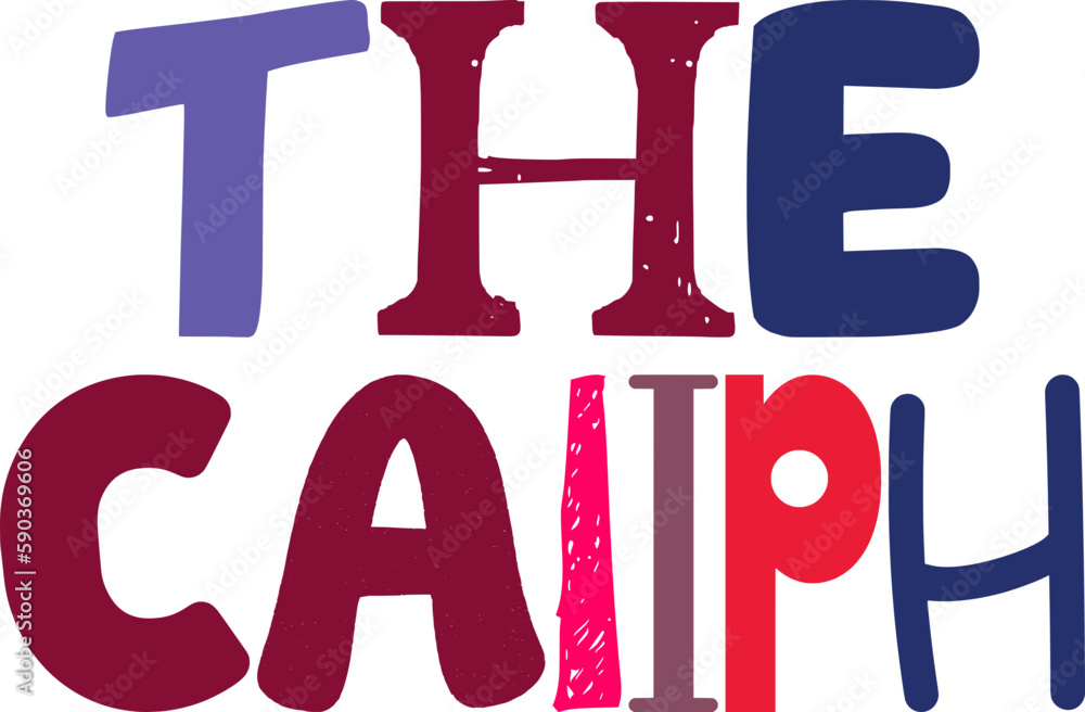 The Caliph Hand Lettering Illustration for Bookmark , Packaging, Mug Design, Label The Caliph Hand Lettering Illustration for Bookmark , Packaging, Mug Design, Label