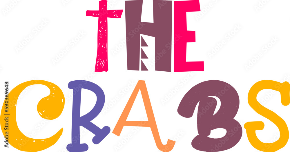 The Crabs Hand Lettering Illustration for Decal, Newsletter, Banner, Label The Crabs Hand Lettering Illustration for Decal, Newsletter, Banner, Label