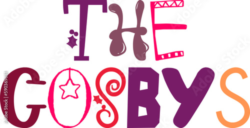 The Cosbys Typography Illustration for Postcard , Decal, Infographic, Bookmark 