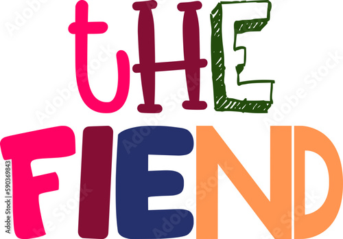 The Fiend Hand Lettering Illustration for Bookmark , Magazine, Label, Social Media Post